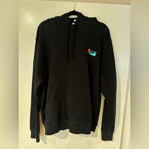 Nike Black Hoodie with Small Multicolor Chest Logo